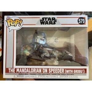 Funko Pop The Mandalorian on Speeder (with Grogu) Funko Shop Exclusive LE